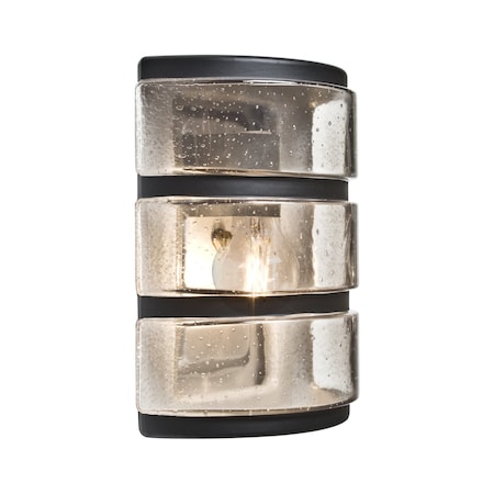 Besa Lighting Costaluz, Aqua Series Wall Sconce, Black/Clear Bubble, 1x8W LED Filament AQUARBH-CL-EDIL-BK